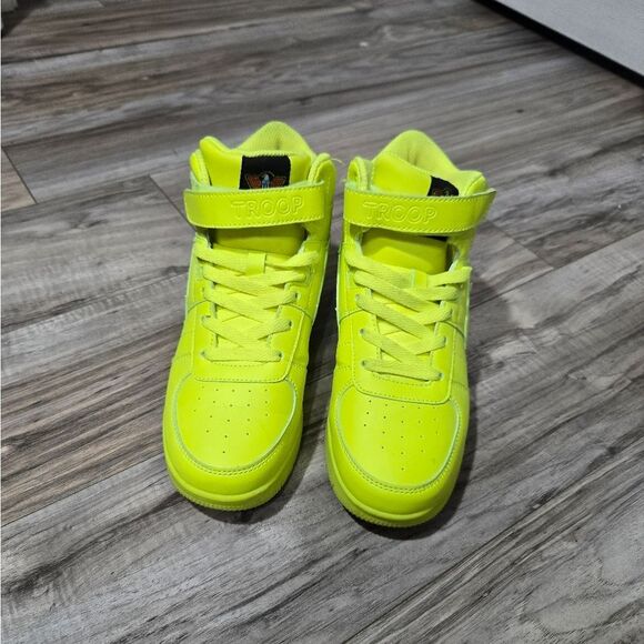 Troop Kid's Crown Mid Sneakers Grade-School Neon Green/ Yellow Sz 5 - Picture 3 of 10